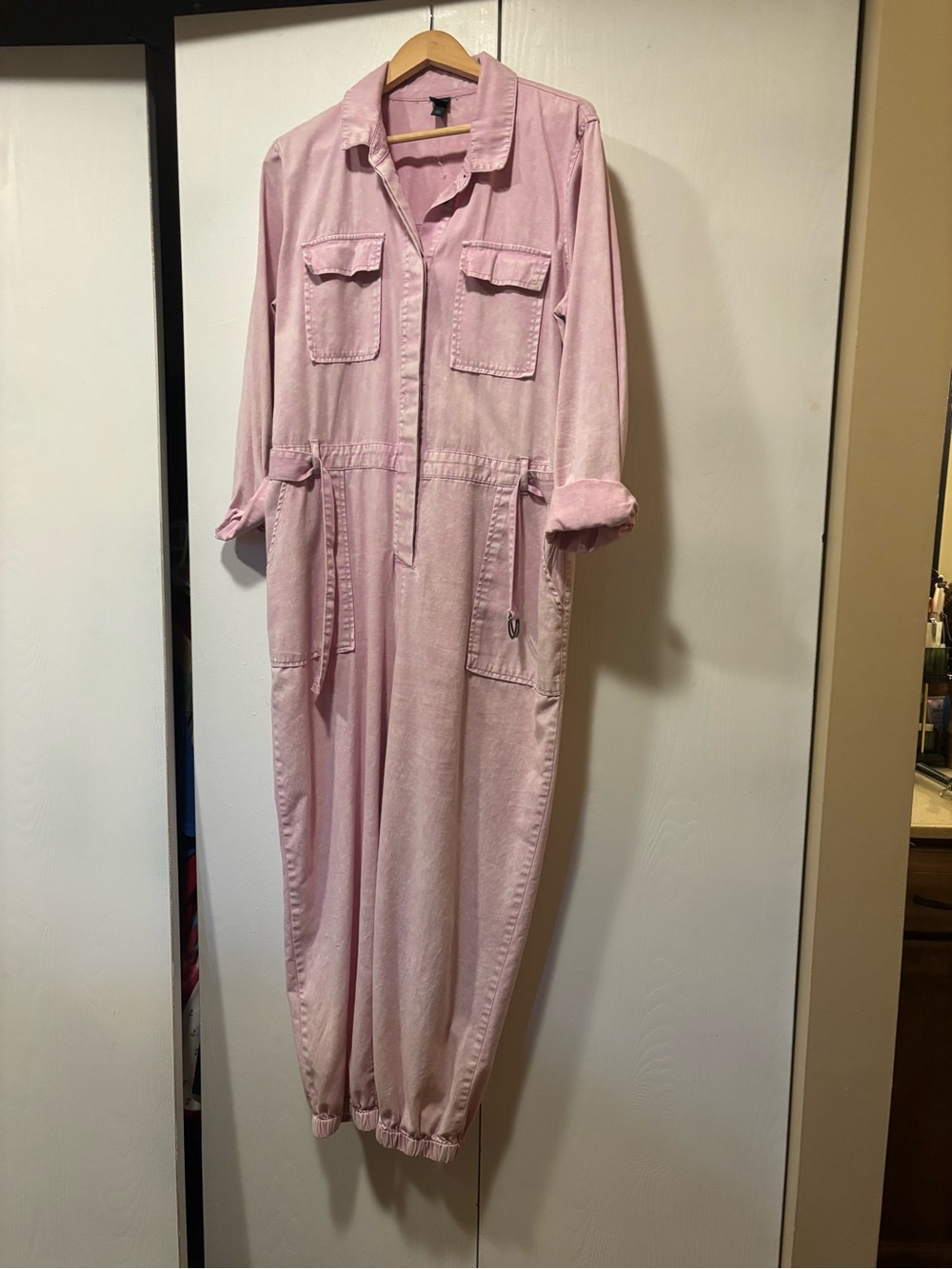 wild fable Pink Utility Romper with Front Pockets